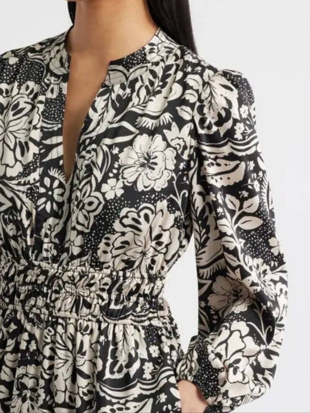 NWT Julia Jordan Black & White Floral Tiered Maxi Dress - Size 8 - Picture 4 of 10